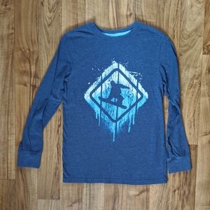 ❤ Cat & Jack Blue Skateboard Graphic Long Sleeve